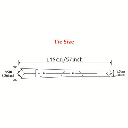 LYTWLZK Sleek Black Striped Men's Tie - Polyester, Perfect for Business