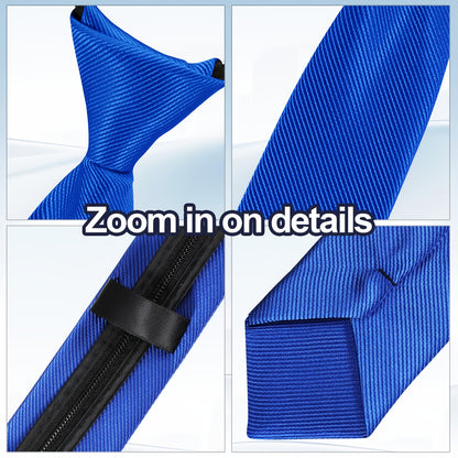 8Pcs/set Men's Slim Pre-Tied Zipper Tie Neck Adjustable Strap Wedding Groom Tie