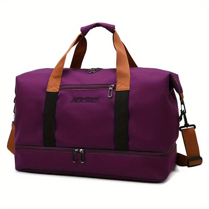 Versatile Large Capacity Duffle Bag - Lightweight, Waterproof Oxford Cloth Travel Handbag with Dry/Wet Separation, Detachable Shoulder Strap in Multiple Colors - Perfect for Weekend Getaways & Overnight Stays, Travel Luggage Bag|Modern Travel Gear|Durable