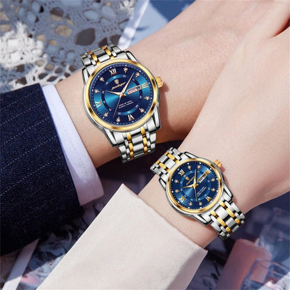 Couple Watches Trend Fashion Original Quartz Watch for Lover Waterproof Date Week Luminous His and Her Wirstwatch New - buythingsusa