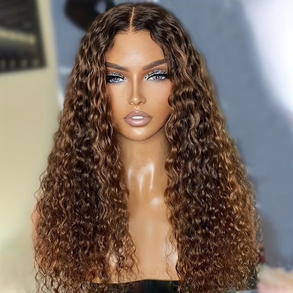 Highlight Wig Human Hair 13X4 Deep Wave Frontal Wig P4/27 Honey Blonde Highlighted Lace Frontal Wigs For Women