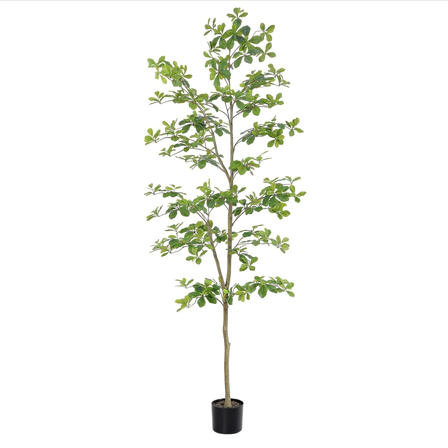 Faux Black Olive Tree 7ft, Tall Faux Trees Indoor With Natural Trunk And Realistic Leaves. 7 Feet (84in) Artificial Tree For Home Office Décor.