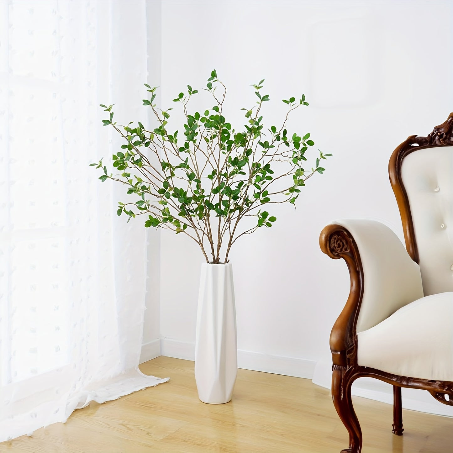 3pcs Faux Olive Tree Branches - 25.5 Inch Lifelike Artificial Greenery Stems, High-Quality Plastic Realistic Buds & Leaves for Vase Decor, No Maintenance Home/Office/Desk Decor, Seasonal Holiday & Party Decoration (Halloween/Christmas/Easter/Thanksgiving/