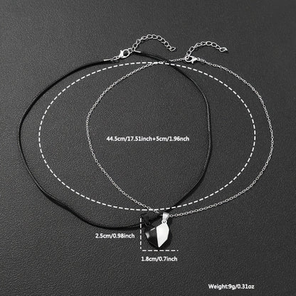 4pcs Chic Couples' Quartz Watch Set with Steel Bands & Magnetic Heart Necklaces