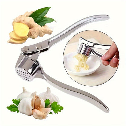 Multi-functional Stainless Steel Garlic Press - Metal Garlic Grinder, Ginger Juicer, Washable & Durable - For Home Cooks & Chefs - Perfect Gift for Foodies