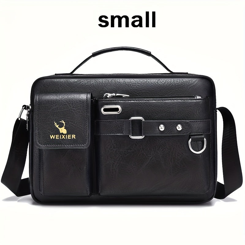 [WEIXIER] Men's PU Material Crossbody Bag - Portable, Business & Casual Style - For Men - Perfect Gift for Father's Day & Anniversaries