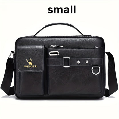 [WEIXIER] Men's PU Material Crossbody Bag - Portable, Business & Casual Style - For Men - Perfect Gift for Father's Day & Anniversaries