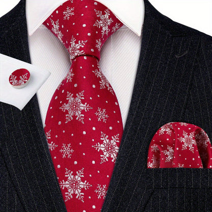 4pcs/set Men's Tie, Handkerchief And Cufflinks..