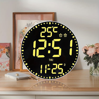 1PC Colorful Electronic Clock, Circular LED Mirror Clock,