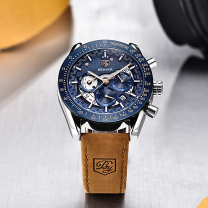 BENYAR Watches For Men Analog Quartz Chronograph Luminous Big Face Mens Watches Business Work Sport Casual Fashion Designer Dress Men'S Wrist Watches Elegant Gift For Men