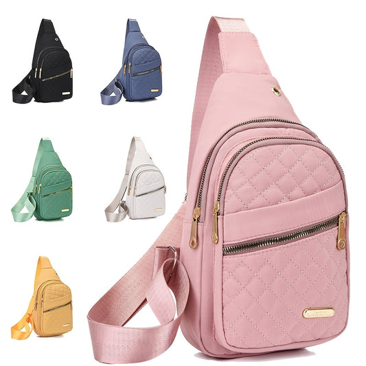 Quilted Casual Chest Bag, Lightweight Foldable Sling Bag, Portable Trendy Versatile Shoulder Bag