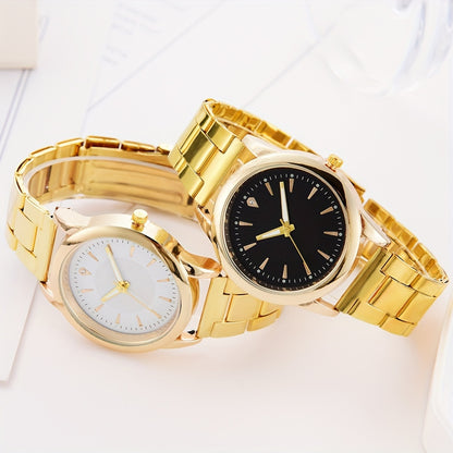 Set Of 2 Fashionable And Simple Quartz Watches