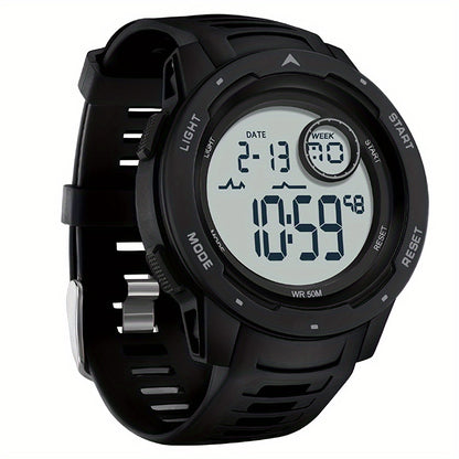Men's Digital Watch - Sports Watches Tactical Military Stopwatch Alarm 12/24H Outdoor Mens Wristwatch for Running - Durable Stainless Steel & Silicone - For Active Men - Ideal for Sports & Outdoor Activities - Great Gift for Adventurers