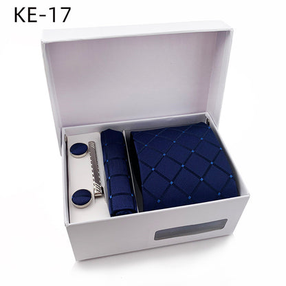 Formal Plaid Classic Men's Tie For Men Gift Box Set