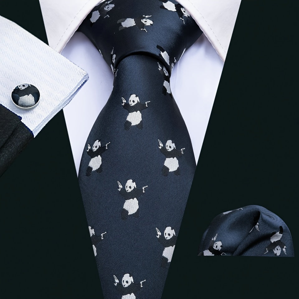 4pcs/set Men's Tie, Handkerchief And Cufflinks..