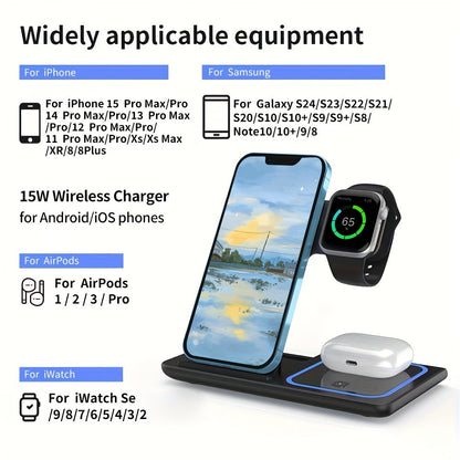 Wireless Charging Station 3-in-1 Standard 15W