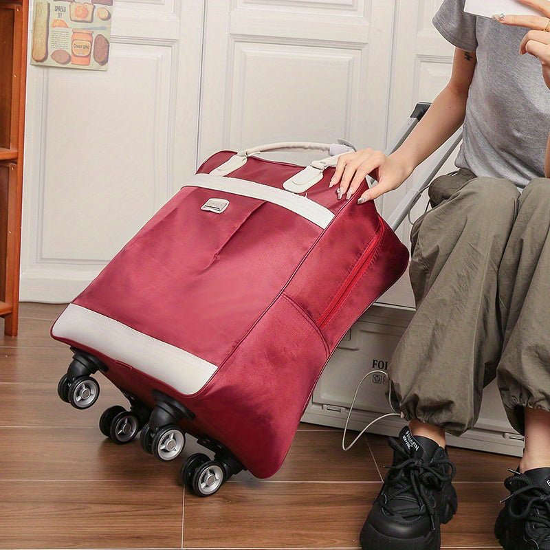 Fashionable Luggage Bag, Large Capacity Oxford Fabric Luggage With Trolley Handle, Four - Wheeled Travel Bag - Durable & Spacious - For Business & Leisure Travel - Ideal Gift for Frequent Travelers - buythingsusa