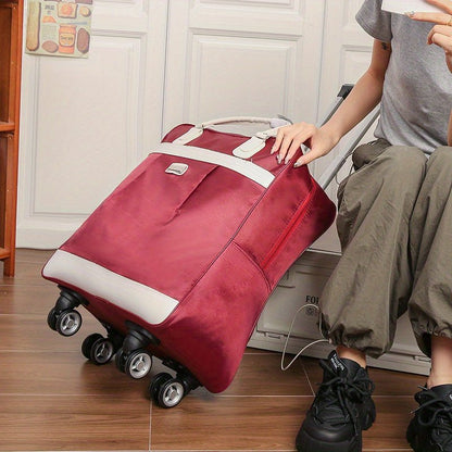 Fashionable Luggage Bag, Large Capacity Oxford Fabric Luggage With Trolley Handle, Four - Wheeled Travel Bag - Durable & Spacious - For Business & Leisure Travel - Ideal Gift for Frequent Travelers - buythingsusa