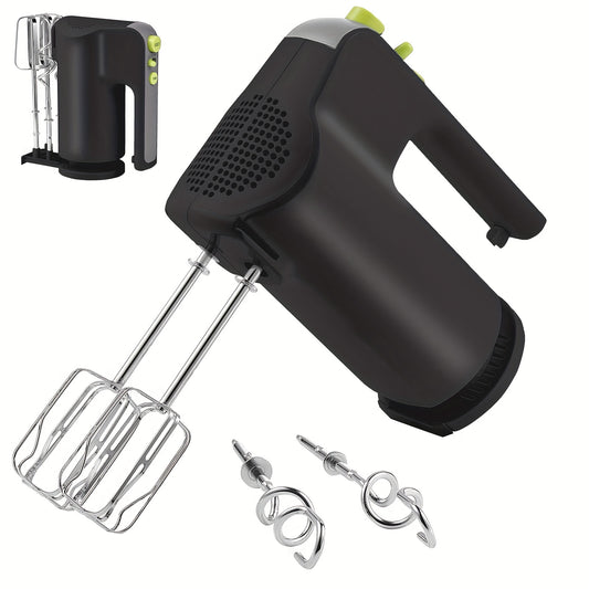 MOSAIC Electric Hand Mixer, 5 Speeds Hand Mixer with Cord & Attachments Storage and 4 Stainless Steel Accessories, Easy Eject for Whipping Mixing Cookies, Brownies, Cakes, Dough - Kitchen Essential - For Baking Enthusiasts - Perfect Gift for Home Cooks