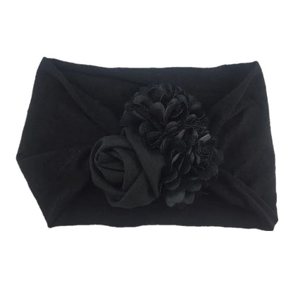 Kids Headwear Soft Stretch Flower Headband Knot Wide Nylon Headwraps Baby Girls Hair Bands Photo Props for Newborn Accessories - buythingsusa