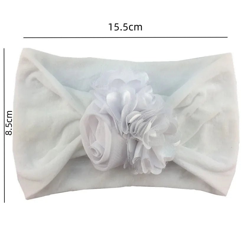 Kids Headwear Soft Stretch Flower Headband Knot Wide Nylon Headwraps Baby Girls Hair Bands Photo Props for Newborn Accessories - buythingsusa