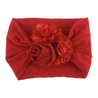 Kids Headwear Soft Stretch Flower Headband Knot Wide Nylon Headwraps Baby Girls Hair Bands Photo Props for Newborn Accessories - buythingsusa