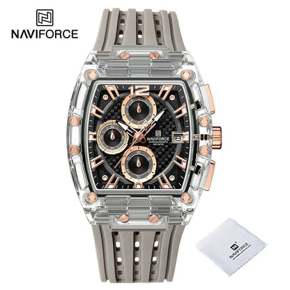 Men's Quartz Multifunction Watches Fashion Sports Chronograph 5ATM Waterproof Silicone Band Casual Man Wrist Watch - buythingsusa