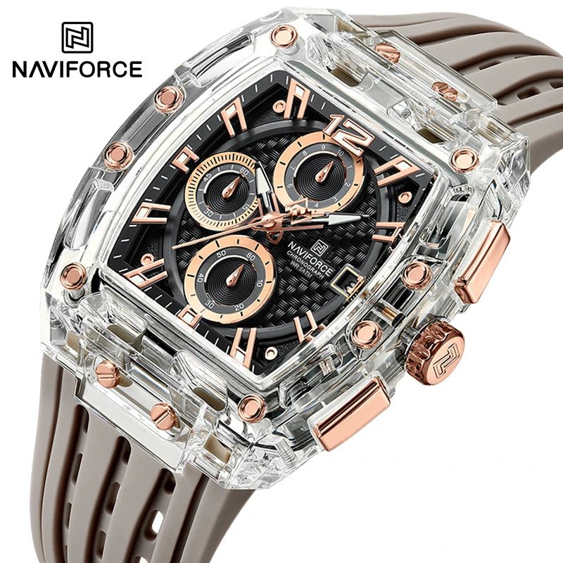 Men's Quartz Multifunction Watches Fashion Sports Chronograph 5ATM Waterproof Silicone Band Casual Man Wrist Watch - buythingsusa