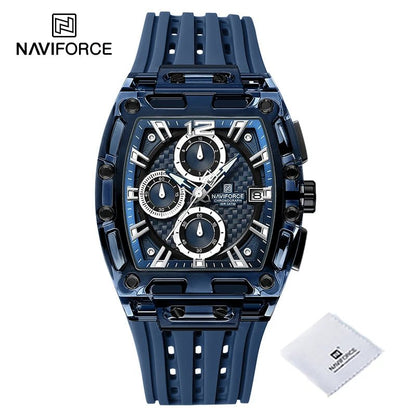 Men's Quartz Multifunction Watches Fashion Sports Chronograph 5ATM Waterproof Silicone Band Casual Man Wrist Watch - buythingsusa