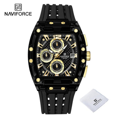 Men's Quartz Multifunction Watches Fashion Sports Chronograph 5ATM Waterproof Silicone Band Casual Man Wrist Watch - buythingsusa