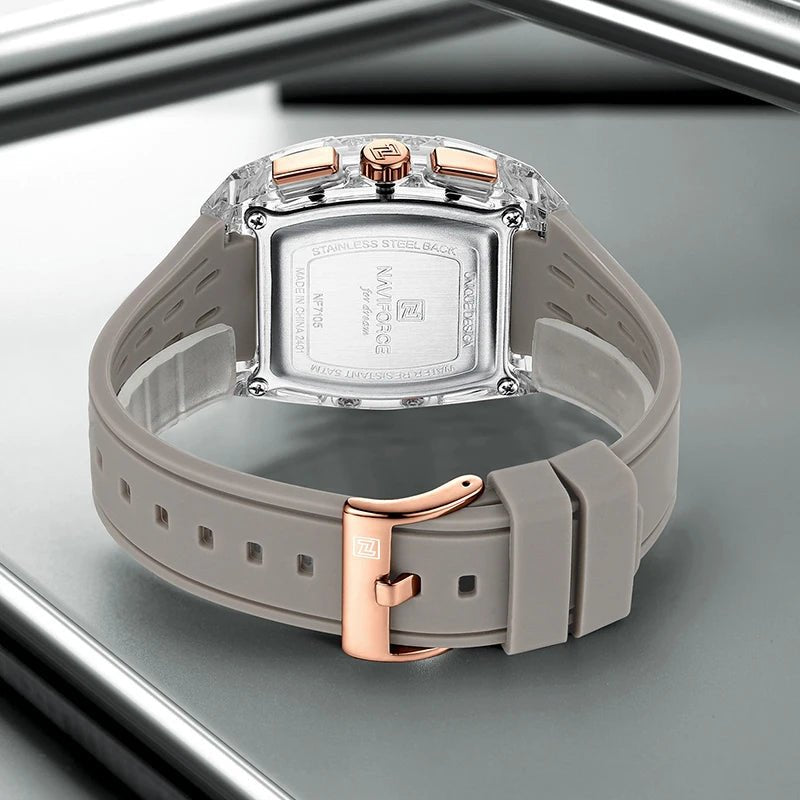 Men's Quartz Multifunction Watches Fashion Sports Chronograph 5ATM Waterproof Silicone Band Casual Man Wrist Watch - buythingsusa