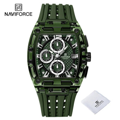 Men's Quartz Multifunction Watches Fashion Sports Chronograph 5ATM Waterproof Silicone Band Casual Man Wrist Watch - buythingsusa