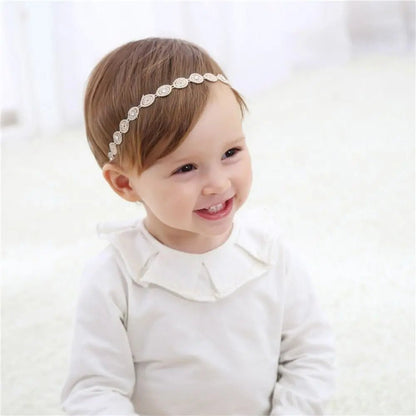New Cute Lace Headband Newborn Mesh Elastic Turban Sweet Gold Hair Band Outdoor Party - buythingsusa