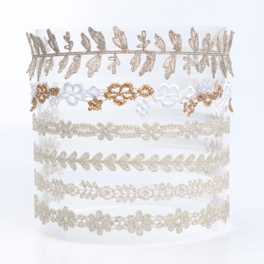 New Cute Lace Headband Newborn Mesh Elastic Turban Sweet Gold Hair Band Outdoor Party - buythingsusa