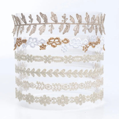 New Cute Lace Headband Newborn Mesh Elastic Turban Sweet Gold Hair Band Outdoor Party - buythingsusa