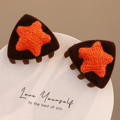 New Cute Plush Cat Claw Hairpin Simple Sweet Girl Baby Small Clasp Clips Children Star Clip Headwear Hair Clips Kids Accessories - buythingsusa