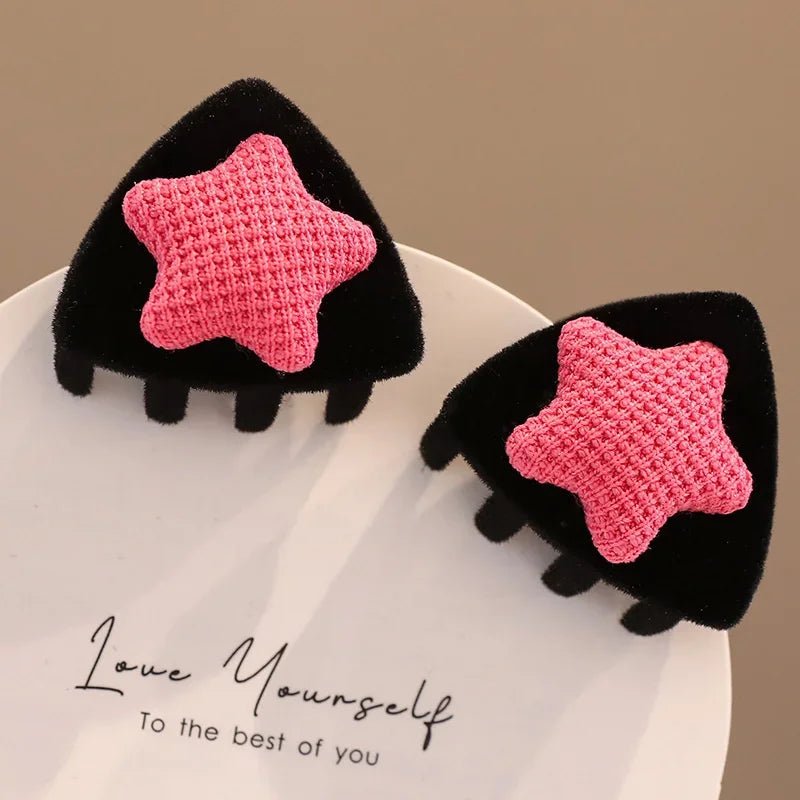 New Cute Plush Cat Claw Hairpin Simple Sweet Girl Baby Small Clasp Clips Children Star Clip Headwear Hair Clips Kids Accessories - buythingsusa