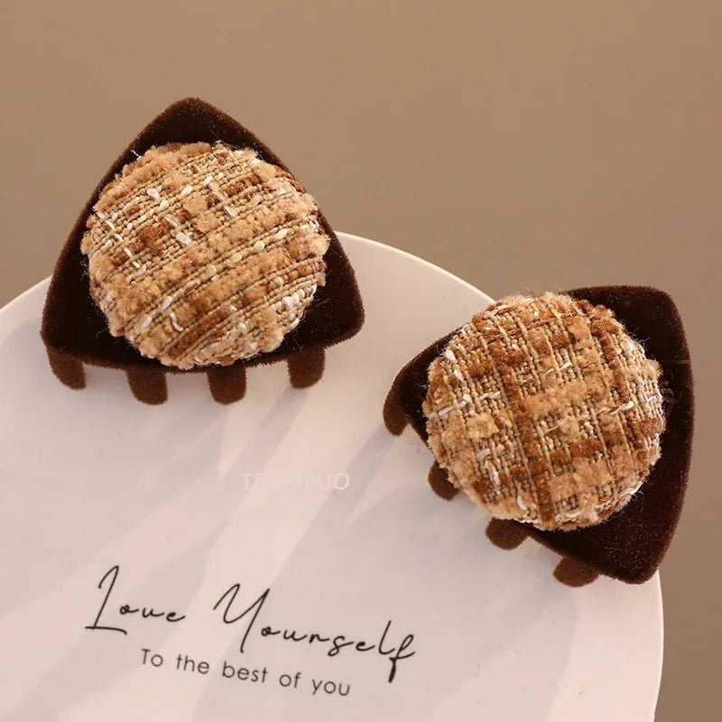 New Cute Plush Cat Claw Hairpin Simple Sweet Girl Baby Small Clasp Clips Children Star Clip Headwear Hair Clips Kids Accessories - buythingsusa