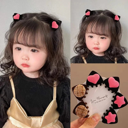 New Cute Plush Cat Claw Hairpin Simple Sweet Girl Baby Small Clasp Clips Children Star Clip Headwear Hair Clips Kids Accessories - buythingsusa
