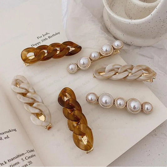 New Handmade Chain Hair Clips Gold Color Long Barrettes Hair Clips for Women Girls Korean Fashion Hairpin Hair Accessories Gifts - buythingsusa