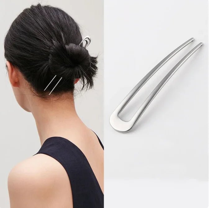 New Pearl Hairpins Korean U - shaped Metal Shell Hair Clip Pins Women Girls Hair Sticks Bun Maker Hair Styling Accessories Gifts - buythingsusa