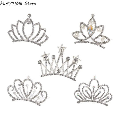 Pearl Crystal Crown Hair Comb Butterfly Flower Children Tiara Headband Wedding Jewelry Rhinestone Hairpins Kids Headwear - buythingsusa