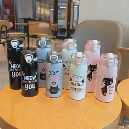 500ml Cartoon Cat Stainless Steel Tumbler