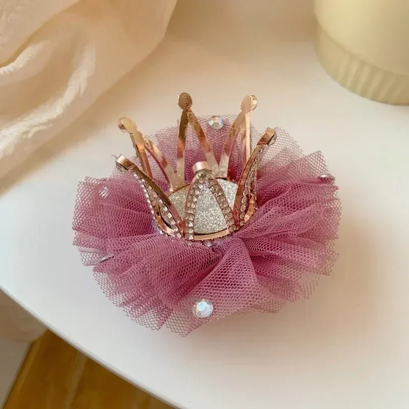 Princess Children Girl Hairpin Sweet Vintage 3D Crown Hair Clip for Kid Girl Birthday Party Decroative Hair Pin Little Girl Gift - buythingsusa