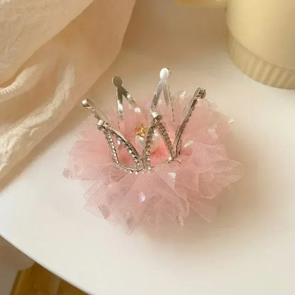 Princess Children Girl Hairpin Sweet Vintage 3D Crown Hair Clip for Kid Girl Birthday Party Decroative Hair Pin Little Girl Gift - buythingsusa