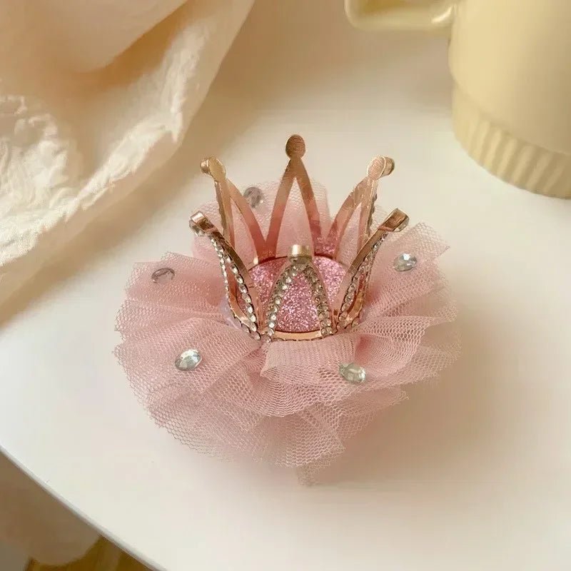 Princess Children Girl Hairpin Sweet Vintage 3D Crown Hair Clip for Kid Girl Birthday Party Decroative Hair Pin Little Girl Gift - buythingsusa