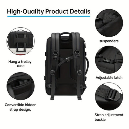 SWICKY 18 - Inch Large Capacity Travel Backpack with Vacuum Compression, Air Cushion Design, Fits 16 - Inch Laptop - Business & Casual Daypack - buythingsusa