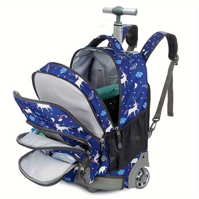 Travel Backpack With Wheels, Large Capacity Luggage Bag, Multi - functional Rolling Backpack For Business Trips Travel - buythingsusa