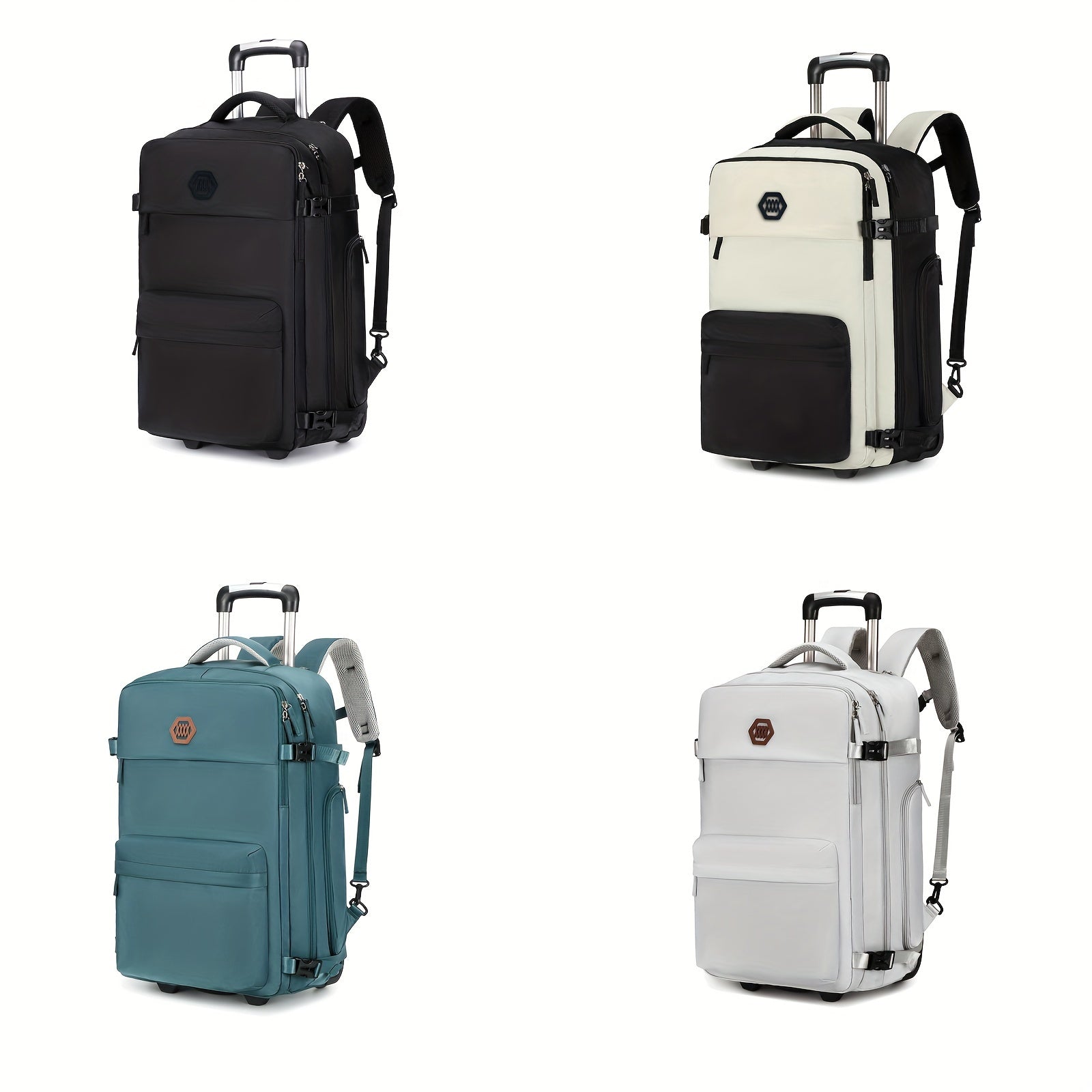 Travel Rolling Backpack, Travel Large Backpack Duffel Bag With Wheels, 17 Inch Laptop Backpack With Shoe Compartment, Trolley Suitcase Business College Ladies Men - buythingsusa