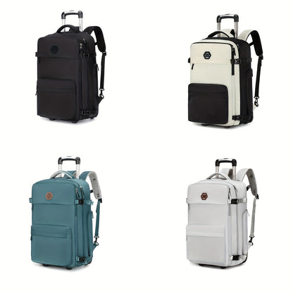 Travel Rolling Backpack, Travel Large Backpack Duffel Bag With Wheels, 17 Inch Laptop Backpack With Shoe Compartment, Trolley Suitcase Business College Ladies Men - buythingsusa